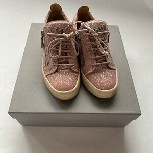 Giuseppe zanotti pink glitter sneakers
